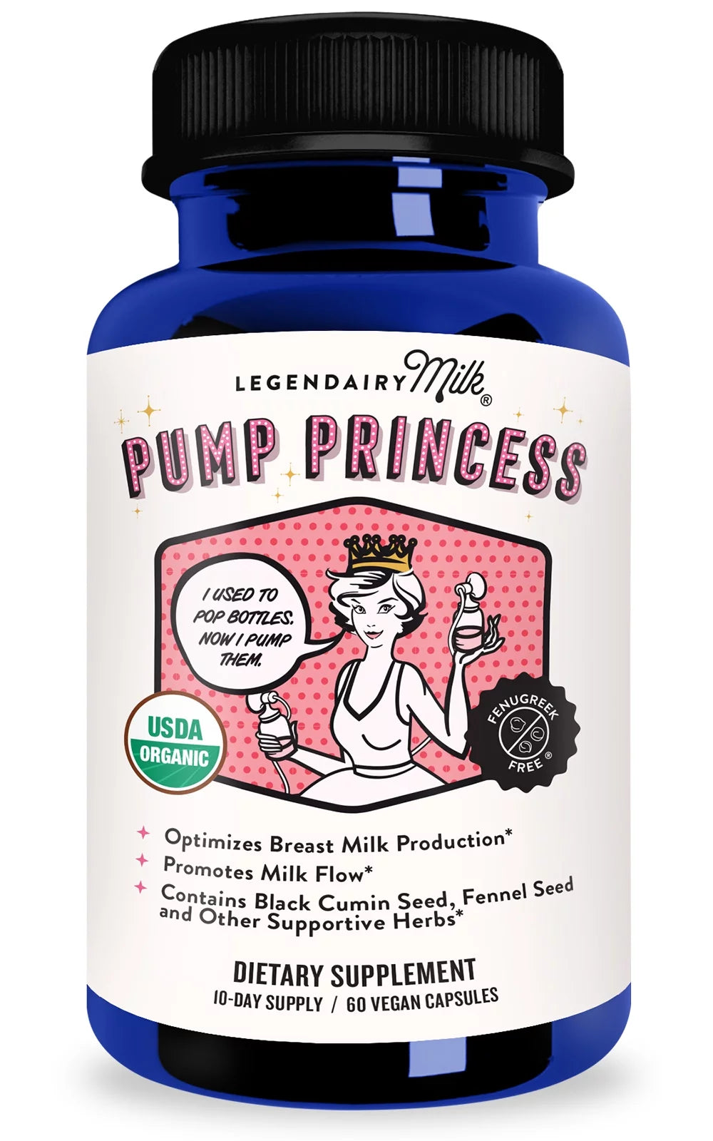 Pump Princess Lactation Supplement for Adults - Supports Milk Production, 60 Caps