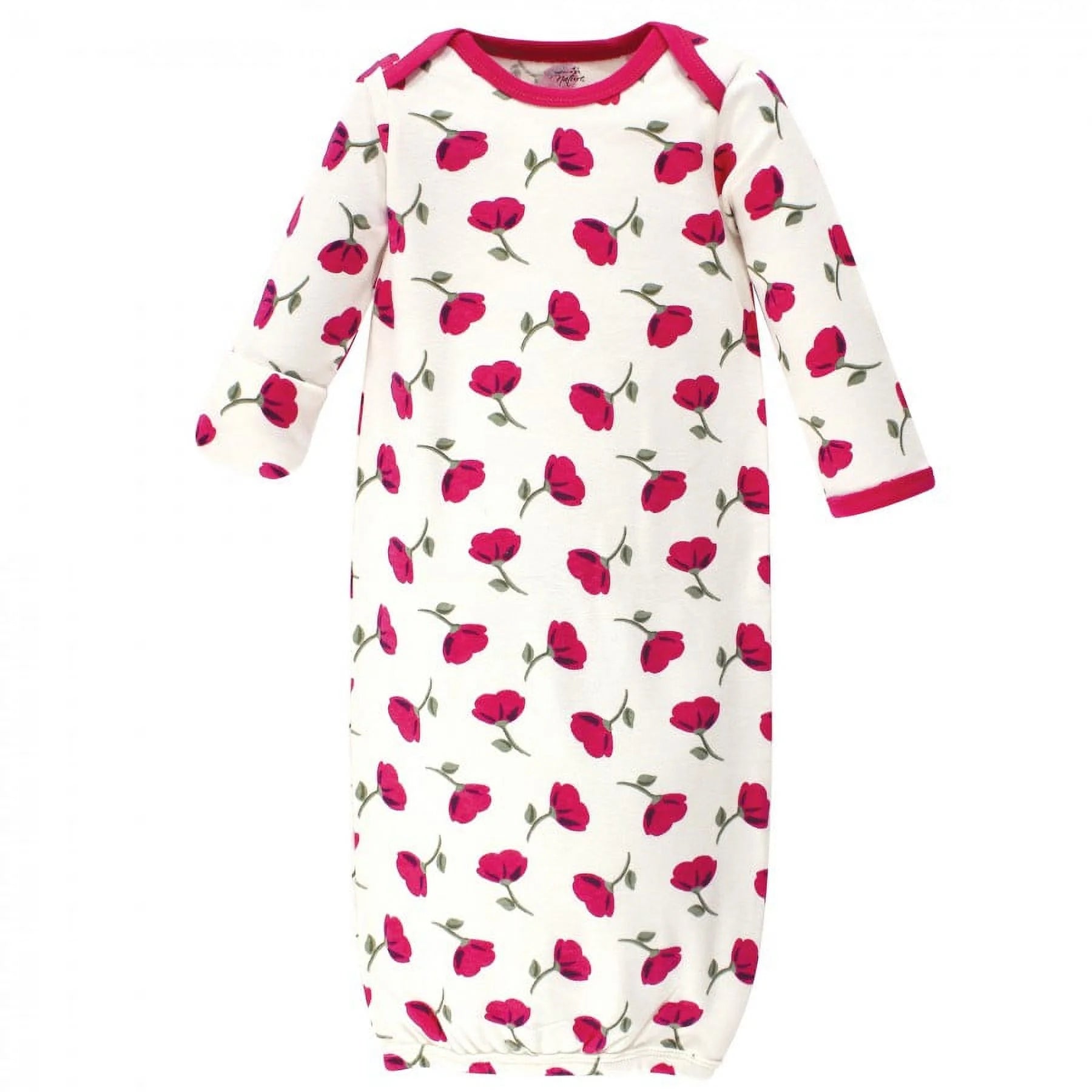 Baby Girl Organic Cotton Long-Sleeve Gowns 3Pk, Petals, 0-6 Months