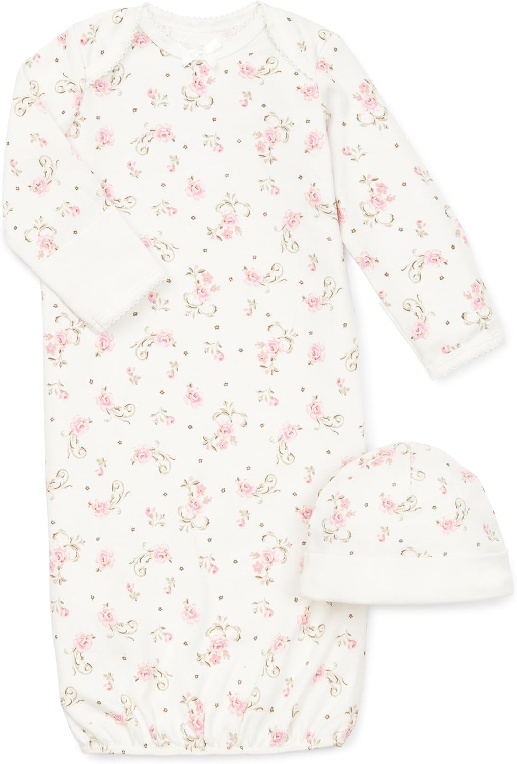 Baby Girls' 2-Piece Nightgown and Cap Set