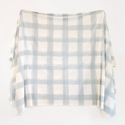 Village Baby Extra Soft Stretchy Knit Swaddle Blanket: French Gingham