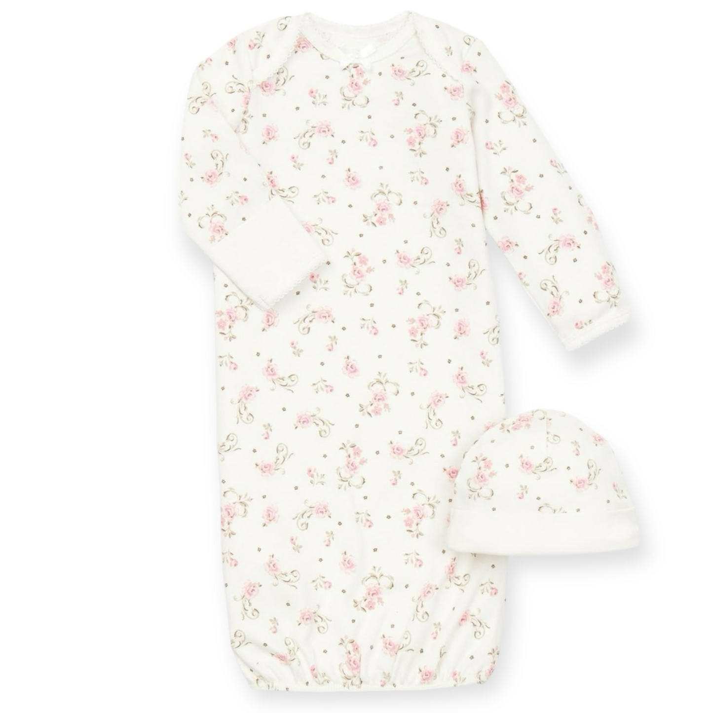 Little Me Baby Girls' 2-Piece Nightgown and Cap Set