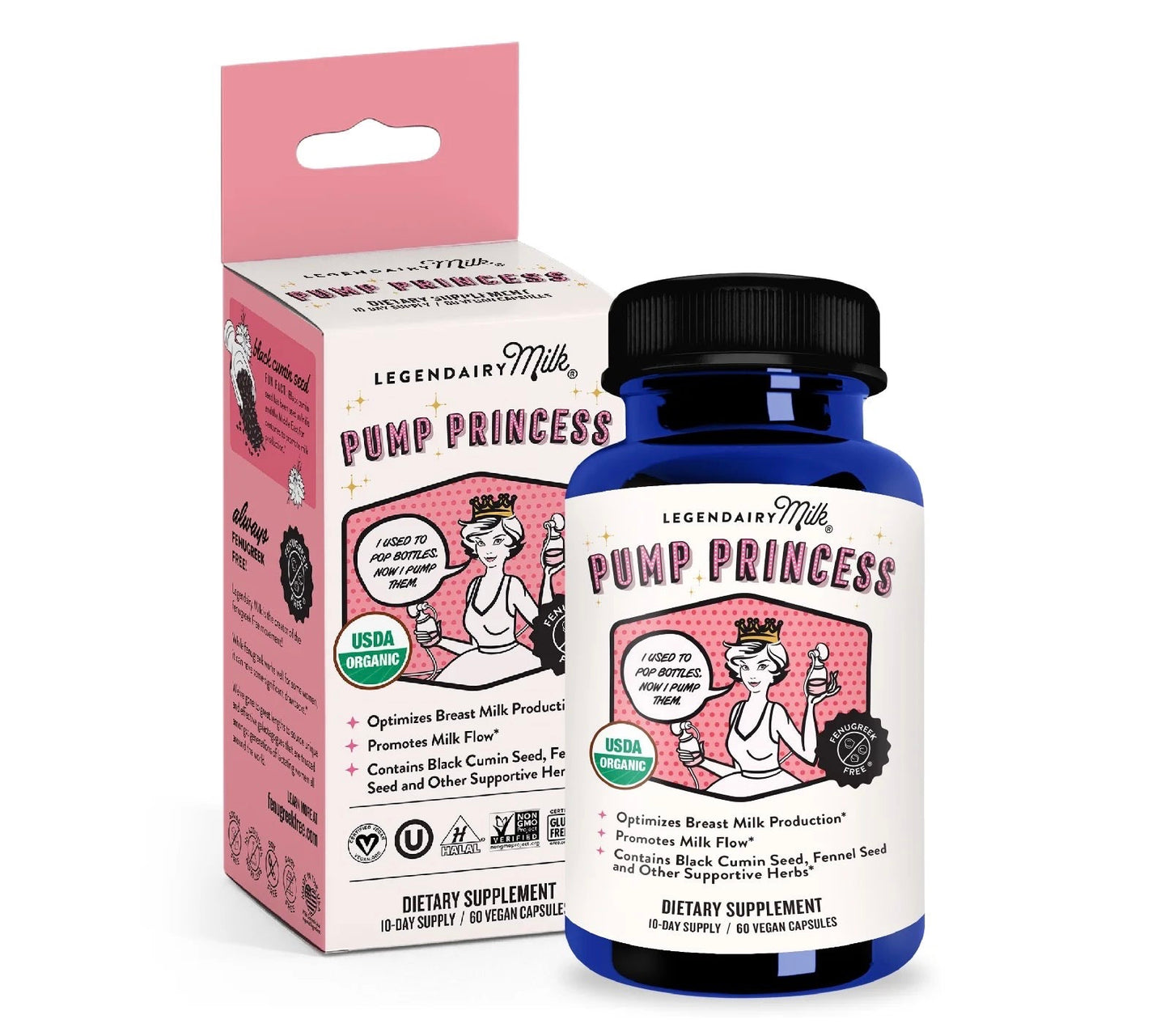 Pump Princess Lactation Supplement - Supports Milk Production, 60 Caps