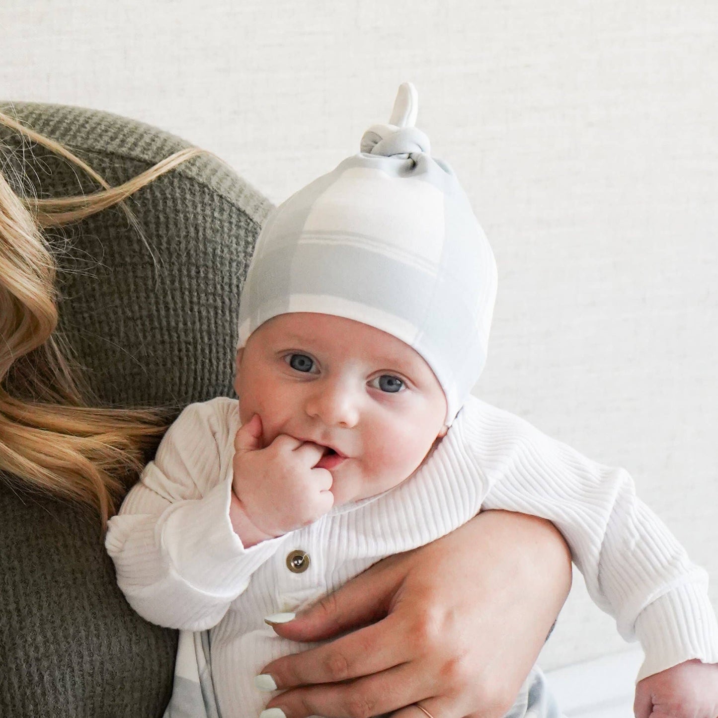 Village Baby Extra Soft Top Knot Hat: French Gingham